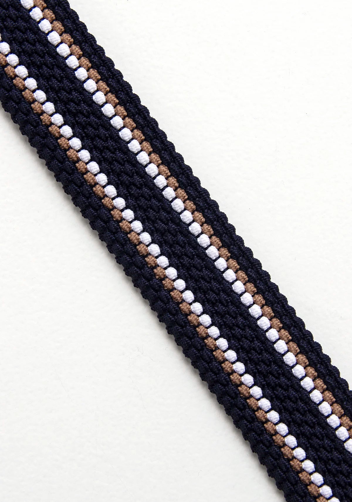 Cinturón Reversible Elástico Azul Oscuro - Color Block Kaki Blanco